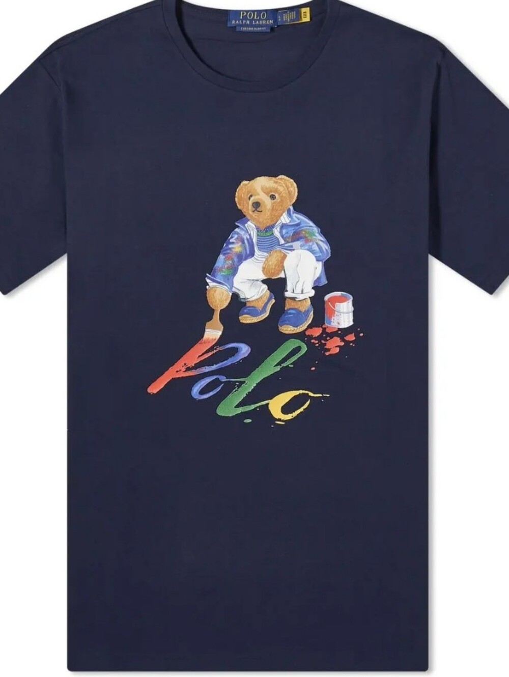 Ralph Lauren Classic Fit Painting Polo Bear Graphic T-Shirt - Navy